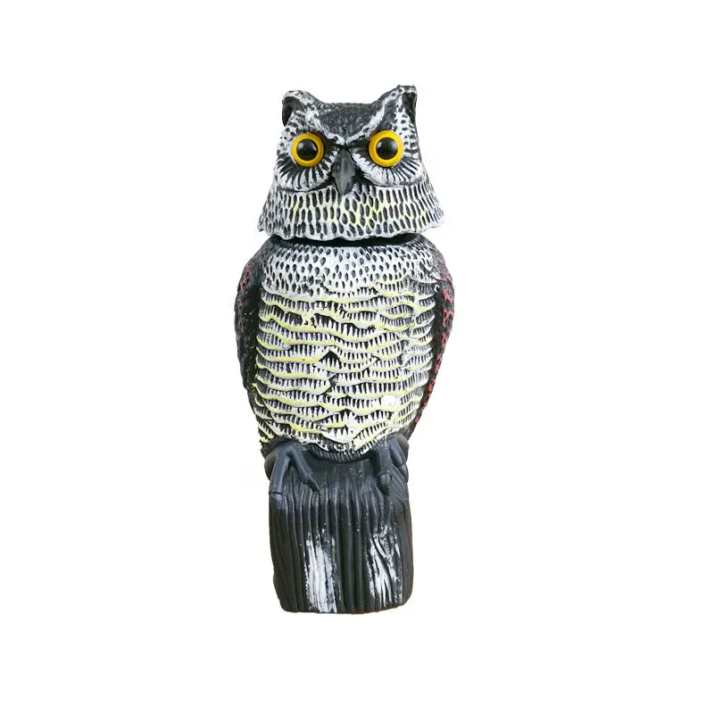 

Realistic Bird Scarer Rotating Head Owl Decoy Protection Repellent Bird Pest Control Scarecrow Garden Fake Prowler Yard Decor