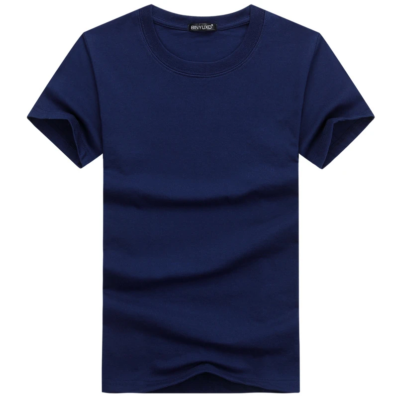 Casual Style Plain Solid Men's T shirts Cotton Navy Blue Regular Fit T shirts Summer Tops Tee Shirts Man Clothing - AliExpress