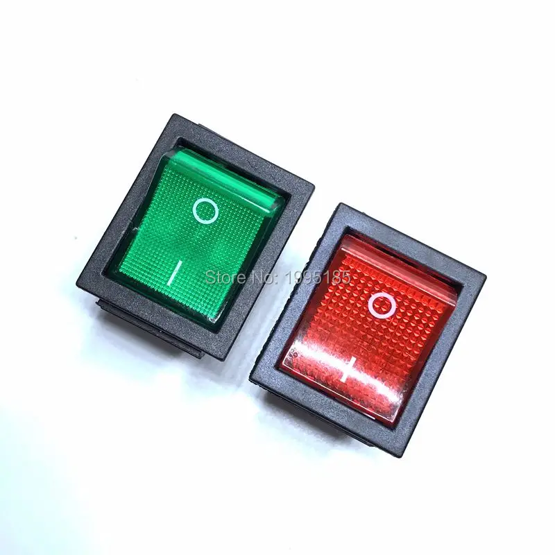 

2Pcs/Lot 30mm*25mm Red 4 Pin Light On/off Boat Button Switch 250V 15A AC AMP 125V/20A 30*25mm KCD4-201 Green Power Switch New