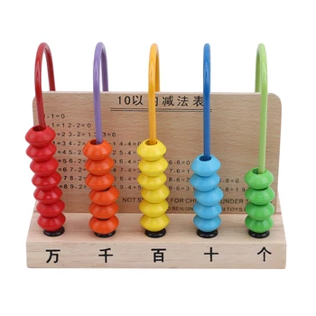 

Colorful Five Rows Computing Rack Abacus Math Toy Wooden Learning Education Toys For Children Mathematical Arithmetic Toys
