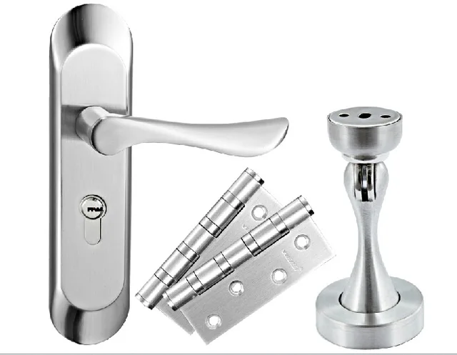 European locks interior bedroom door the handle locks wood door lock + 2pcs hinge +door stopper full set