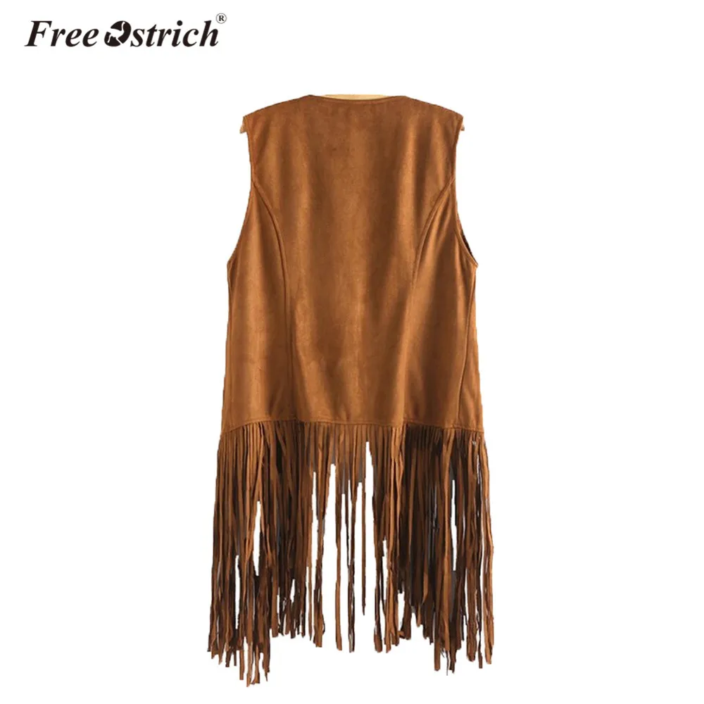 شحن النعامة فو الجلد المدبوغ المرأة 2019 سترة الخريف الشتاء العرقية أكمام الشرابة مهدب فام سليم صالح سترة A2635