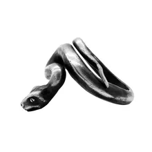 Мужские и женские оригинальные сделанные вручную серебряные украшения художественный дом темная Змея Тип 925 пробы Серебряное старое Открытое кольцо