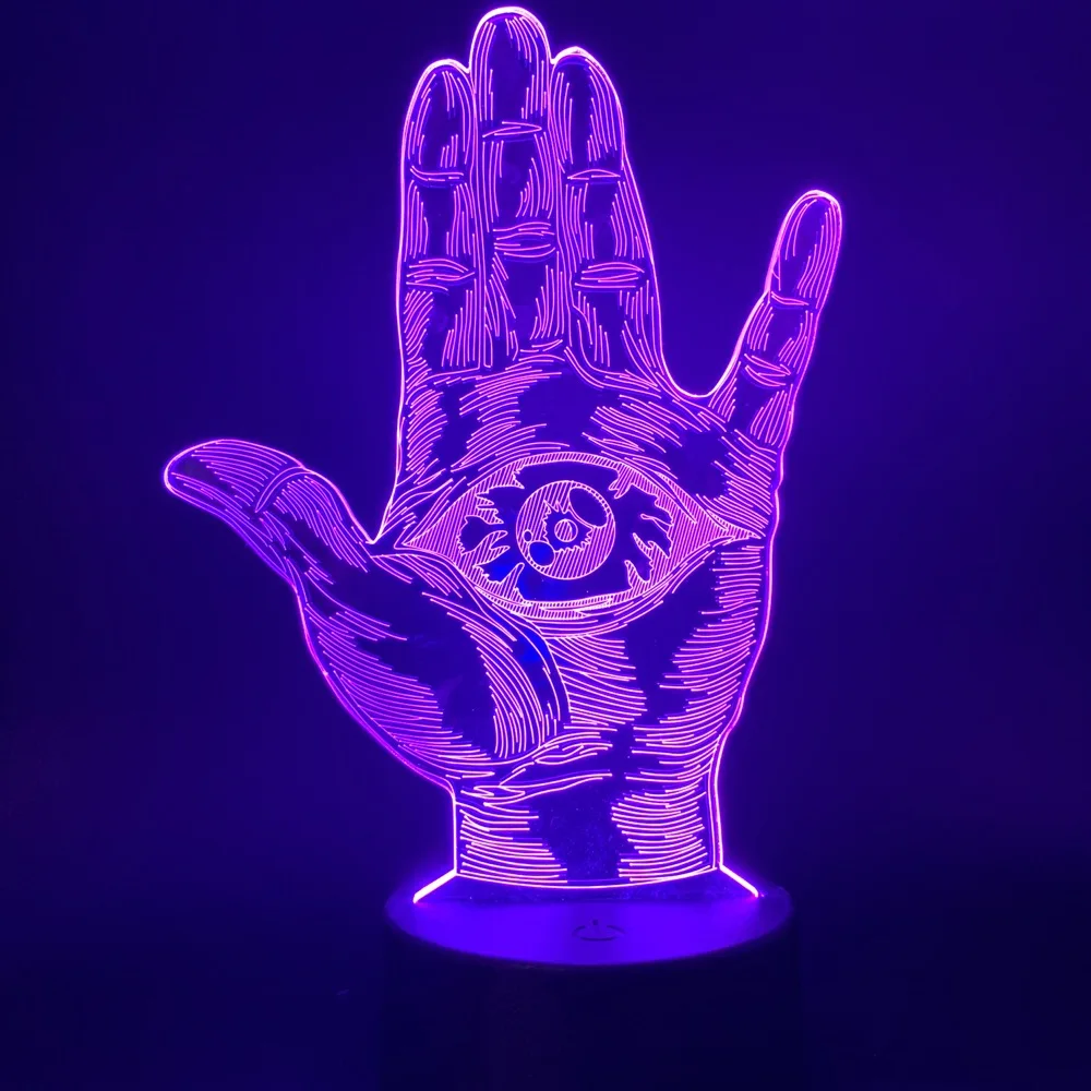 

Hamsa Eye of Providence Led Night Light Dropshipping Item Color Changing Hand Nightlight for Office Home Room Decorative Lamp 3d
