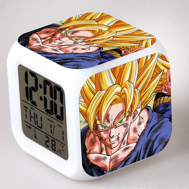 Dragon Ball Z фигурки Куклы светодиодный 7 цветов Flash изменение Touch свет настольная