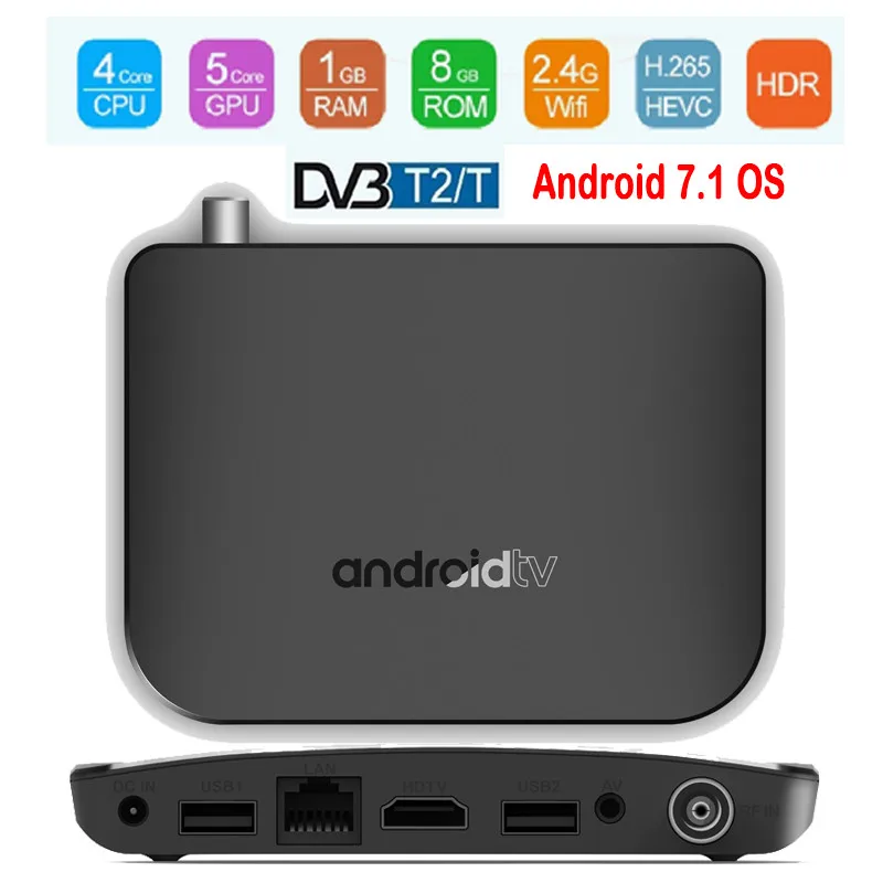 

MECOOL DVB-T2/T Android TV Box Amlogic S905D Quad Core 1GB 8GB 1080p HDR10 4K Youtube Google Play Store Netflix MECOOL M8S PLUS