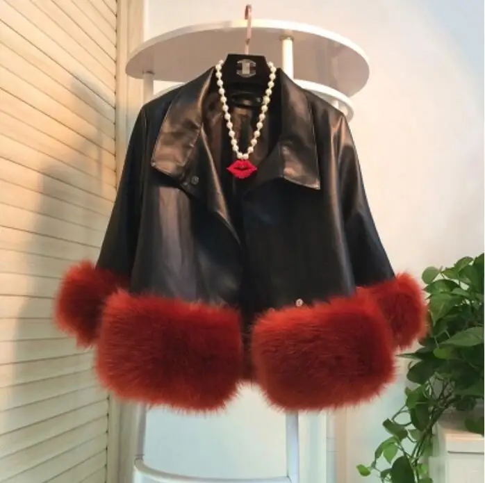 Корейское женское свободное маленькое кожаное модное роскошное пальто из искусственного меха новые зимние топы разные цвета Большие размеры куртка мягкая меховая верхняя одежда