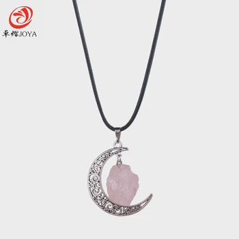 2016 moon stone is suitable for spring and summer autumn and winter Rose Quartz Natural stone necklace Necklace Pendant 14SN036