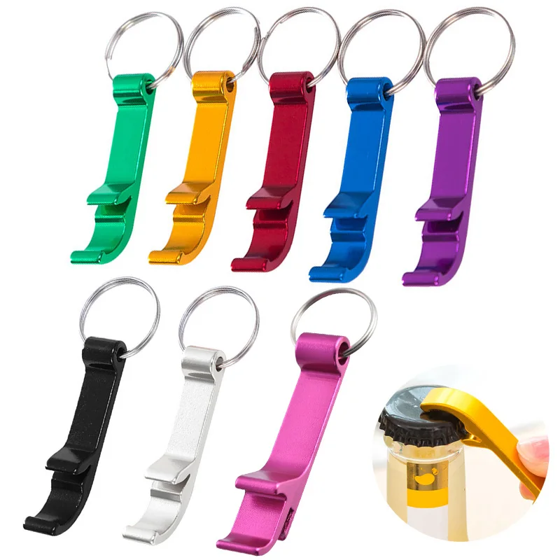 

Beer Bottle Opener Key Opener Keychain Aluminum Beer Bottle Opener Can Wedding Party Beer Bar Tool 4 In 1 Portable