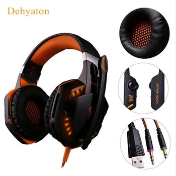 

Dehyaton G2000 Gaming Headset head phone stereo Game headphone Computer Headsets with microphone LED light for Computer pc gamer