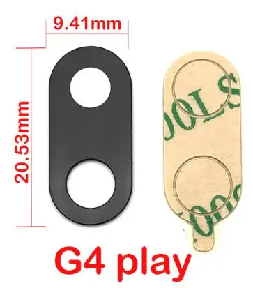 1 шт. задняя камера стеклянный объектив для Motorola Moto E4 G4 G5 G5s G6 G7 Play Plus power с наклейка - Color: G4 Play Black