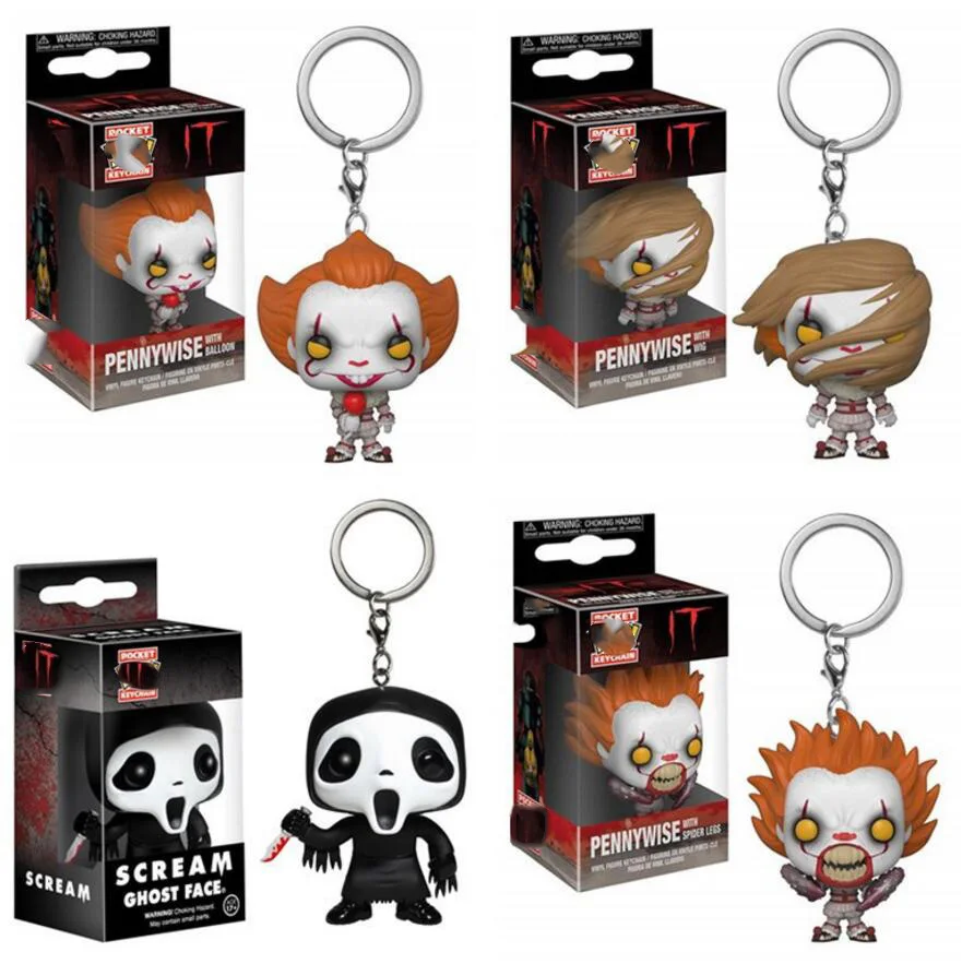 

2019 New Keychain Toys Pennywise Scream PVC Action Figure Collectible Model toys for chlidren Christmas Birthday gift