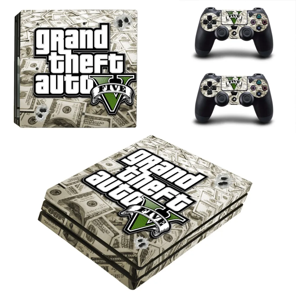 Виниловая наклейка на кожу Grand Theft Auto V GTA 5 PS4 Pro для консоли Sony Playstation 4 и 2