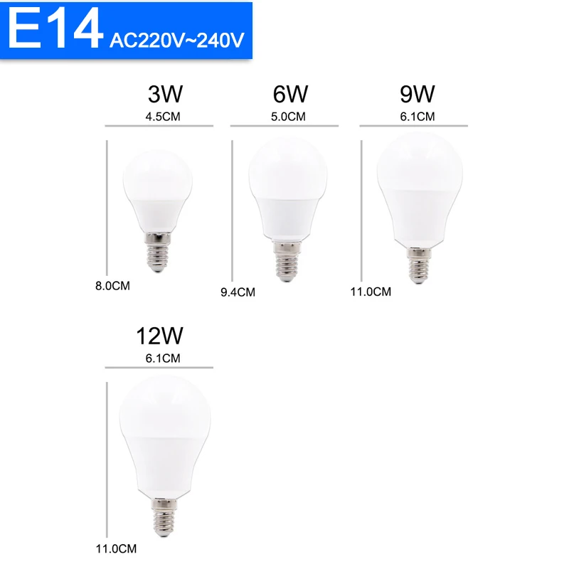 10 шт./лот светодиодный лампочка с регулируемой яркостью E27 E14 реальная мощность 20 Вт 18 Вт 15 Вт 12 Вт 9 Вт 5 Вт 3 Вт 220 в 240 В светильник умная IC лампада светодиодный Bombilla
