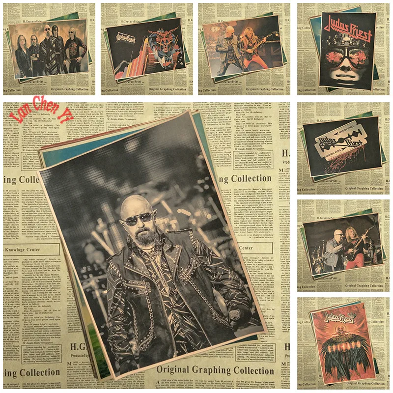 

Judas Priest Band Classic Nostalgic Matte Kraft Paper Poster Office Gift Room Dining Home Decor wall sticker Design