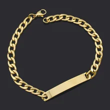 ATGO Браслеты mujer, золото цвет цепи NK нержавеющая сталь хип хоп ID браслет для женщин Новое поступление Прямая