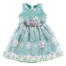 Оптом; 6 штук в комплекте, платье для девочек Свадебная вечеринка платье принцессы; платья для девочек с вышивкой; детская одежда; бальное платье с цветы на поясе От 4 до 9 лет