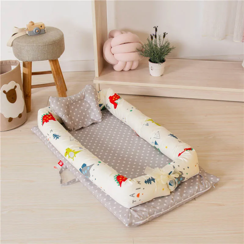 Съемная Милая спальная кровать для новорожденных, подушка, моющаяся детская защита для кроватки, колыбель для малышей, колыбель, люлька, гнездо для 0-1 года