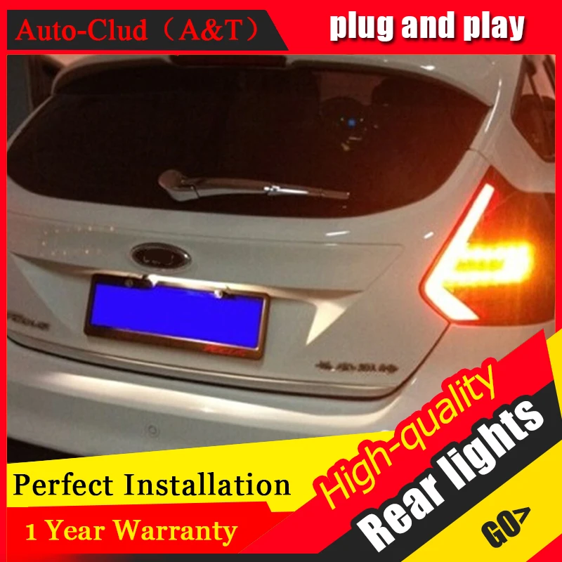  Auto Clud Car Styling for Ford Focus 3 Taillights 2012-2014 Focus Hatch Back LED Tail Lamp Rear Lam