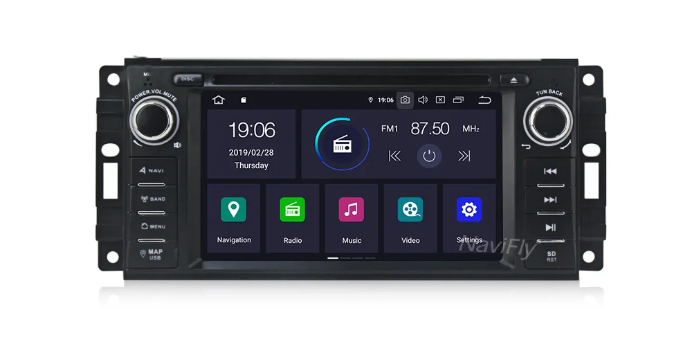 Top NaviFly IPS DSP 6.2" Android 9.0 Car Radio DVD Player GPS Navigation for JEEP Patriot Liberty Wrangler Compass DODGE Chrysler 17