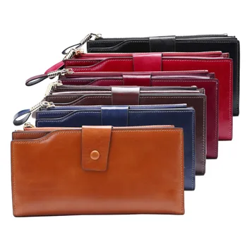 

Women Wallet Luxury Brand Genuine Leather Long Purse Coin Pocket Big Capacity Credit Card Holder RFID Wallet Ladies Clutch Bag