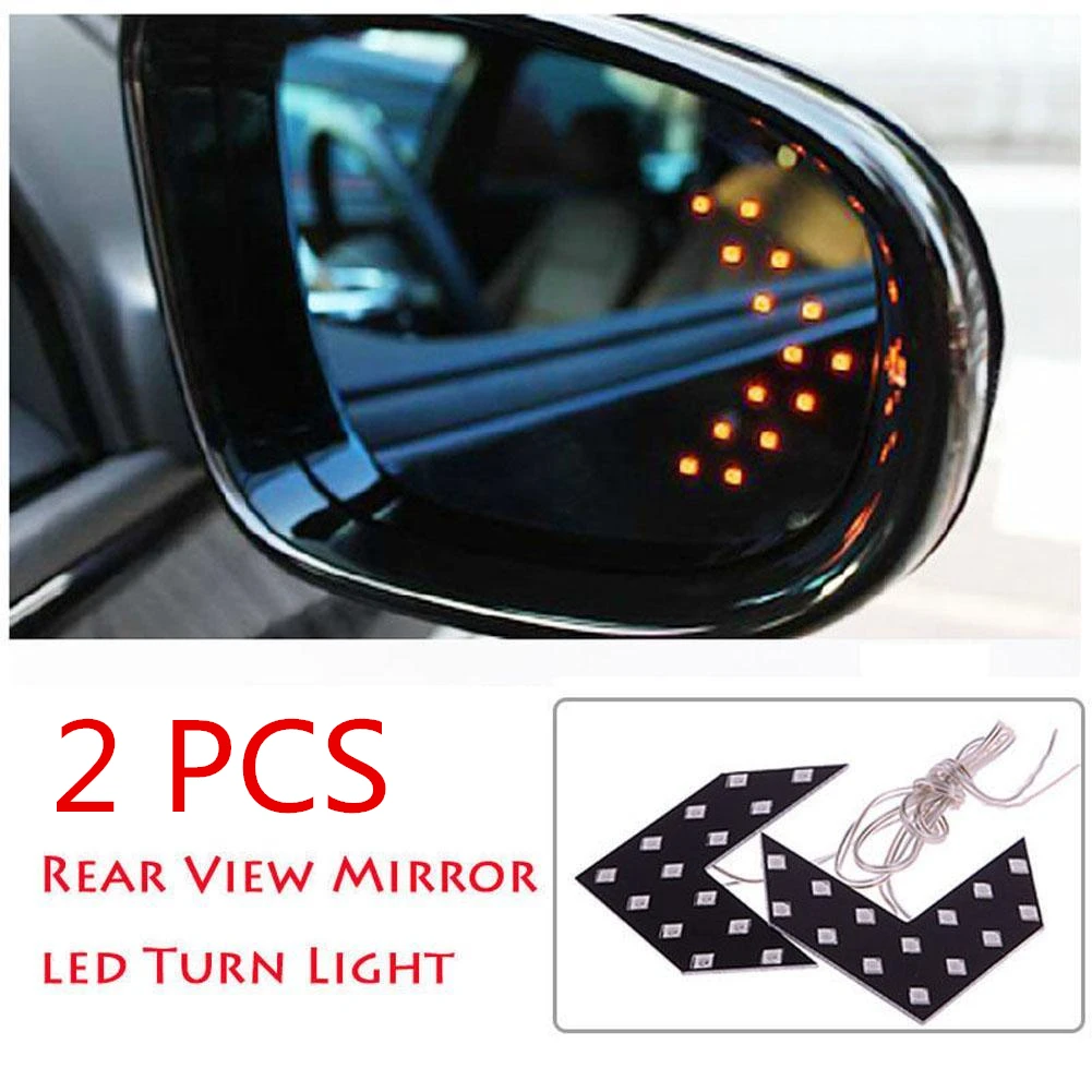 2 PCS Car Stylig Arrow Indicator 14SMD LED Rearview Side Turn Signal Light Mirror External Lights | Автомобили и мотоциклы