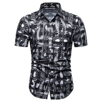 

Summer Men Fashion Plus Size Printed Casual Men Shirt US/UK Size