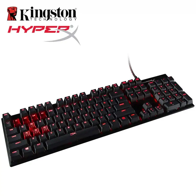 Механическая игровая клавиатура kingston HyperX из сплава Cherry MX, синяя, коричневая, красная, профессиональная геймерская клавиатура CK104 для компьютера