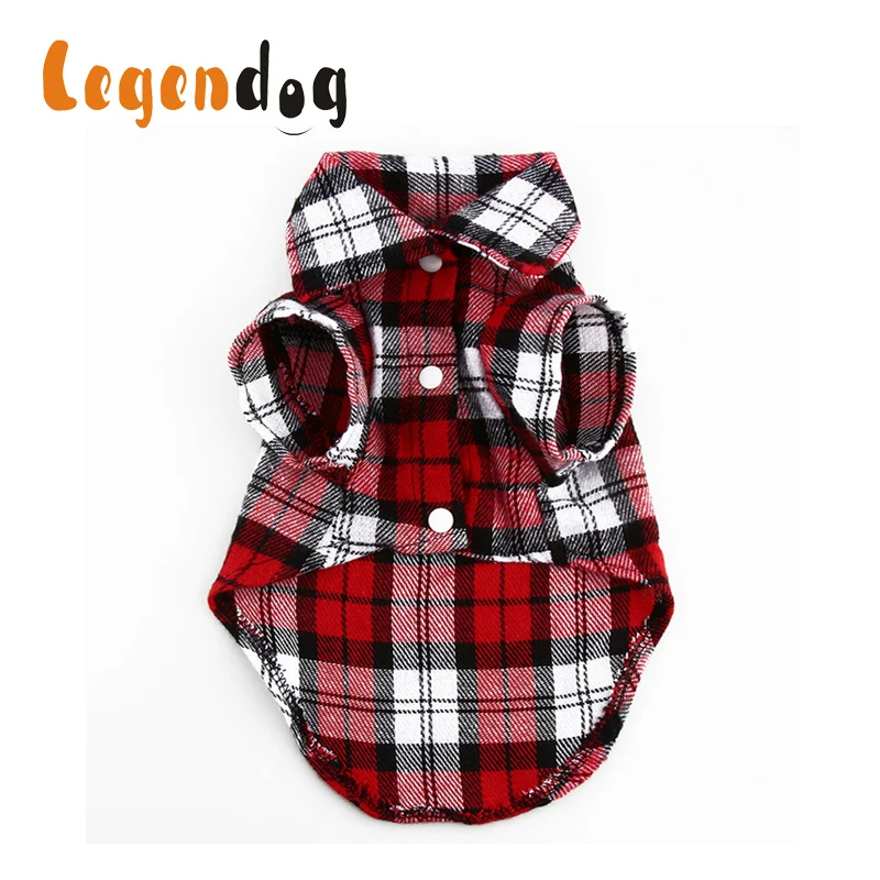 Новинка Повседневная клетчатая рубашка Legendog с отворотами для собак куртка