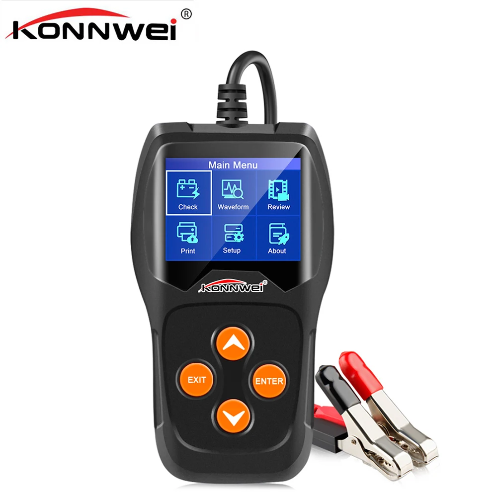 

KW600 12V Battery Analyzer 100 to 2000CCA Car Tester Digital Color Screen Cranking Charging Car Gasoline Diagnostic Instrument