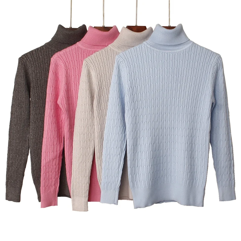 

High Quality Thick Warm Women Autumn Winter Pullover Sweater Turtleneck Long Sleeve Jumper Knitted Soft Female Sweater Top
