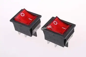 

10pcs AC 250V 10A Red Light Illuminated 4 Pin DPST ON/OFF Snap in Boat Rocker