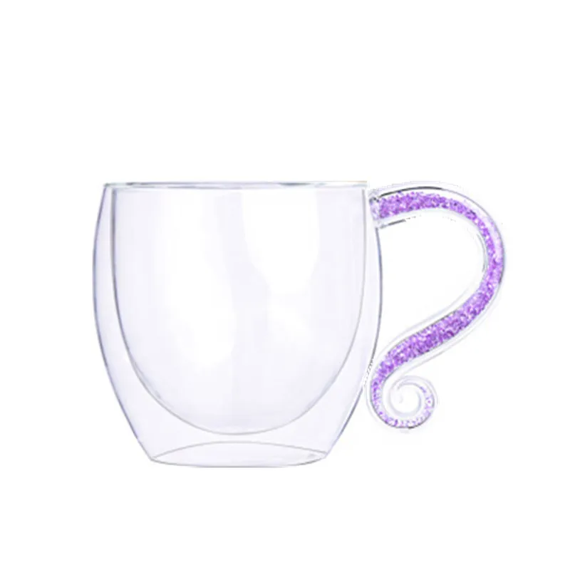Стеклянные кружки с двойными стенками для кофе, чая, молока, чашки и кружки, пивные бокалы, креативная посуда для напитков - Цвет: 15