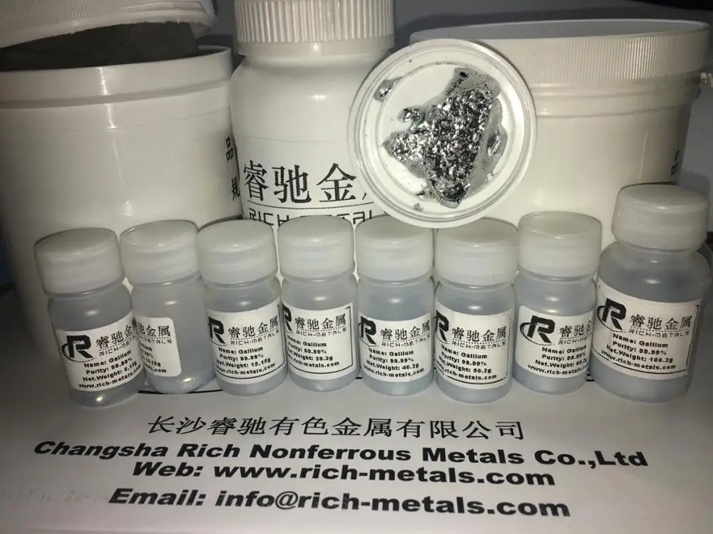 

Gallium metal 99.99% pure,Express delivery free shipping, 1000g each bottle