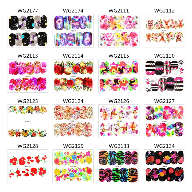 

Mtssii 1Sheet 3D Star Deer Blooming Flower Nail Art Water Stickers Decals Transfer Manicure Decor Mixed Nail Art Tattoo Sticker