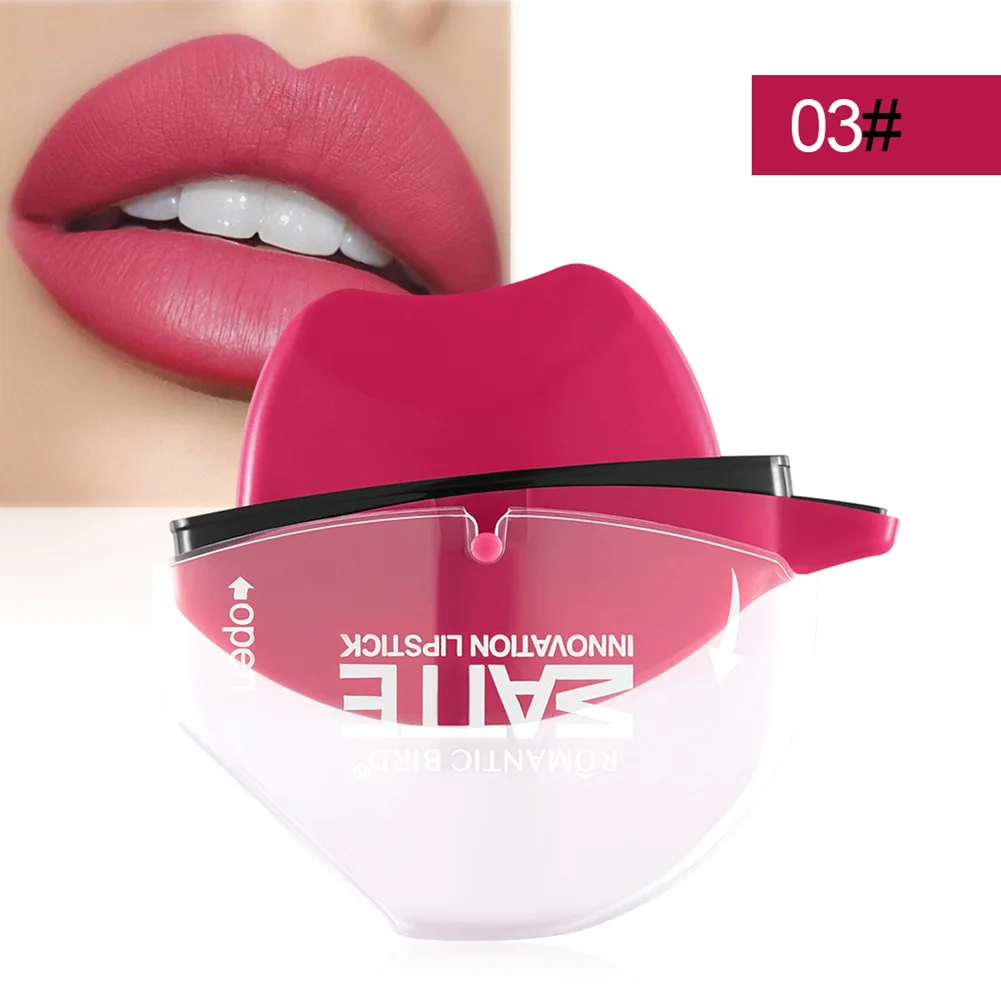 1 шт. губная помада долговечный матовый Форма губ Дизайн быстрый макияж для женщин леди MSI-19 - Цвет: 03