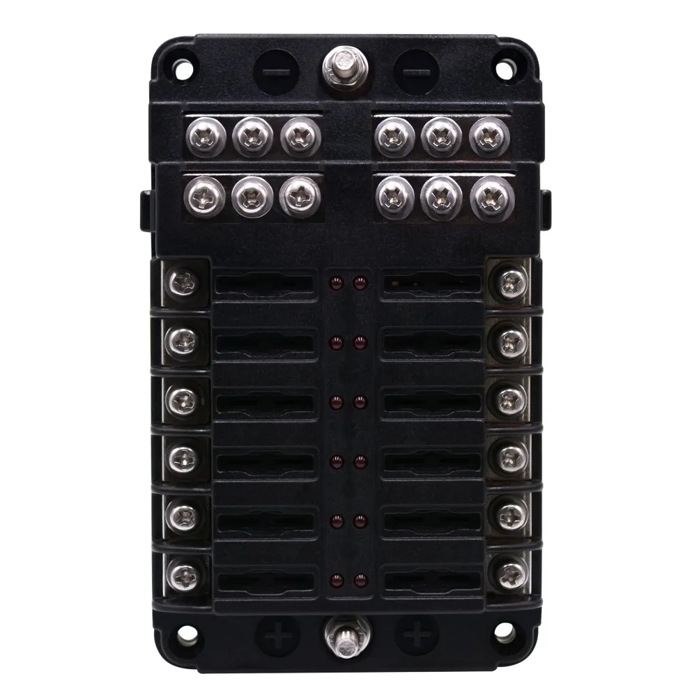 Caixa de Fusível Prisioneiro com Luz Lâmina para Trik Wupp Plástico Capa Titular m5 Parafuso Indicadora Led 6 Maneiras Marinho Barco Carro Automático 12 v 32 19 Automóveis e motos