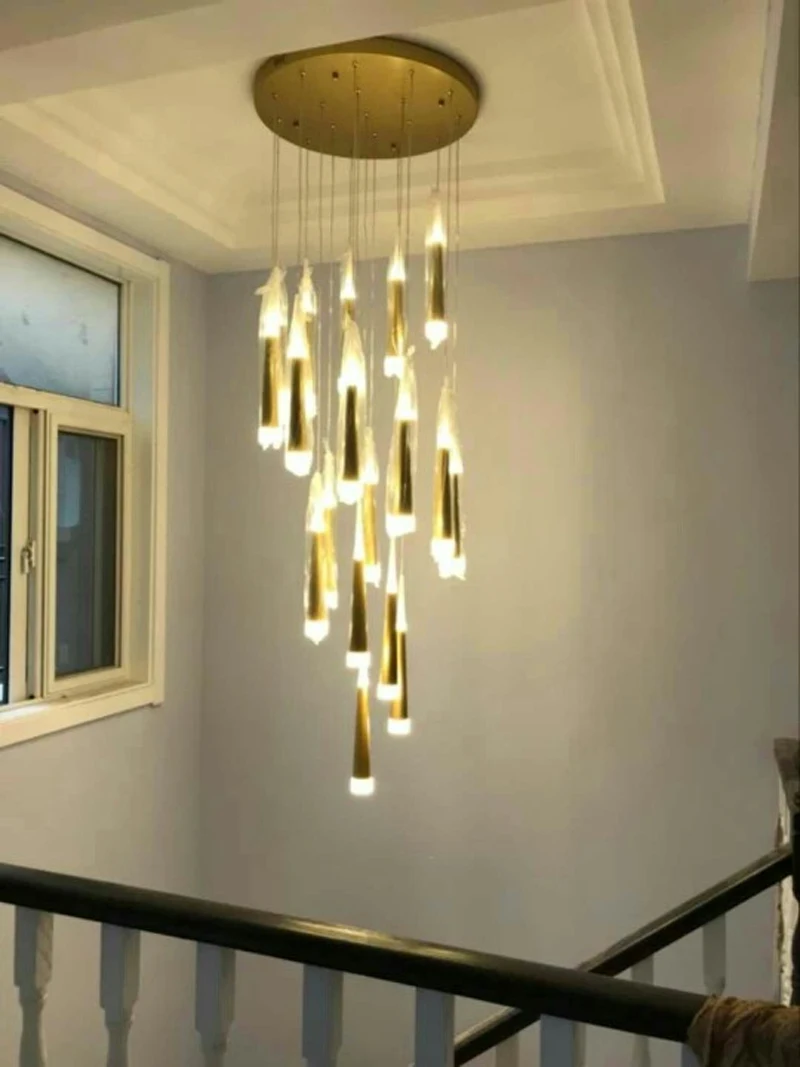 Luces colgantes modernas para escaleras luminarias suspendidas escalera
