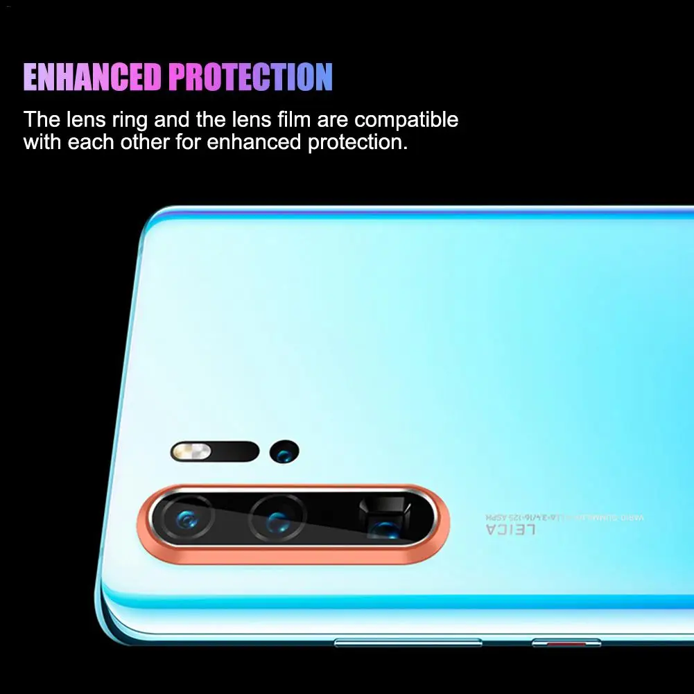 Защита для камеры из закаленного стекла для huawei P30 P30Pro, металлическое заднее кольцо для объектива камеры, защита от царапин, полное покрытие, круг