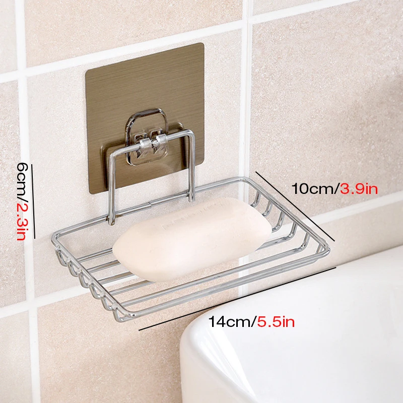 Plastic Drain Soap Box Holder Bathroom Wall-mounted Soap Dish 0010