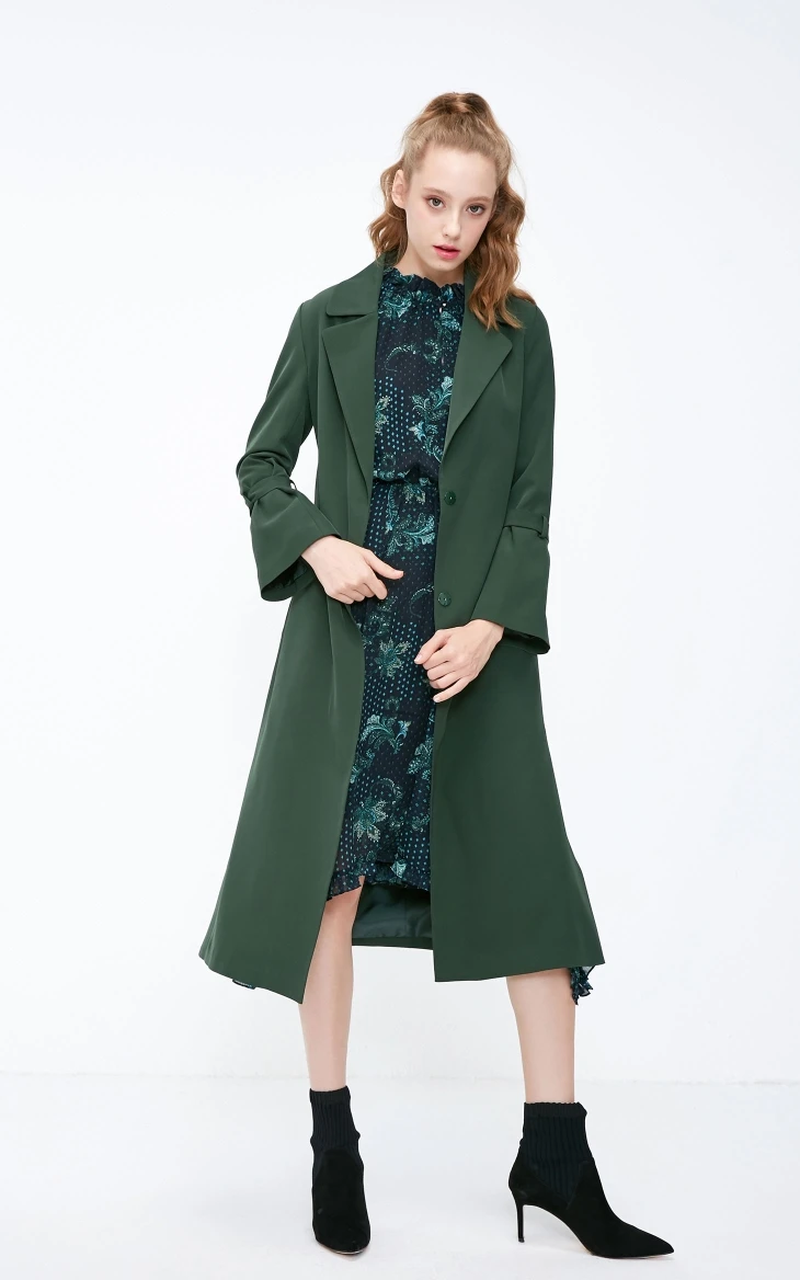 Vero Moda женский тонкий приталенный с разрезом подол потайные пуговицы минималистский Тренч | 318321535