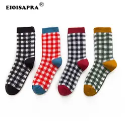 [EIOISAPRA] осень зима новые хлопковые носки женские клетчатые короткие носки до лодыжки ветер Sox для женщин женские носки смешное платье носки