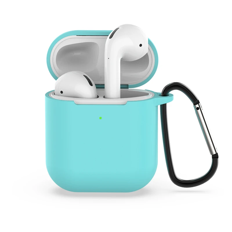 Чехол для наушников для Apple AirPods 2 силиконовый чехол беспроводной Bluetooth чехол для наушников для Airpods 2nd гарнитура Coque Hook Hole - Цвет: 03