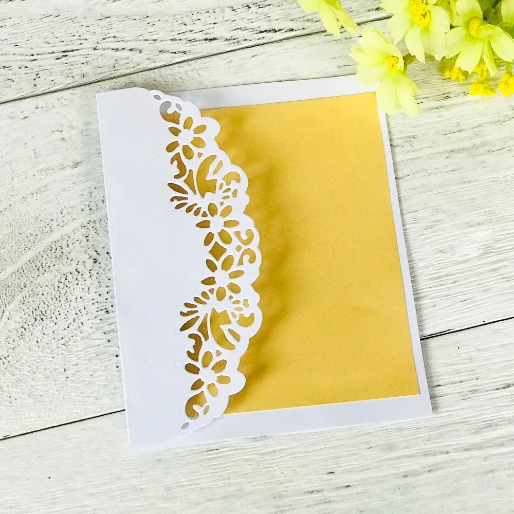 

JC Metal Cutting Dies Scrapbooking Semicircle Lace Background Frame for DIY Album Embossing Folder Cards Photo Template Stencil