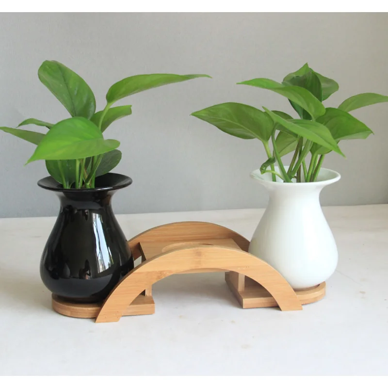 Brie solid black and white Ceramic small vase Exquisite vase home