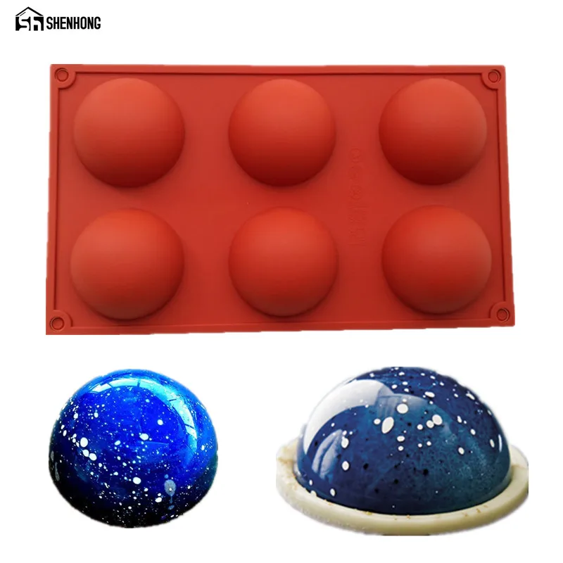 

SHENHONG Hemisphere Silicone Round Cake Mold Pan For Baking Chocolate Sponge Cakes Mousse Dessert Cake Decorating Tools Mould