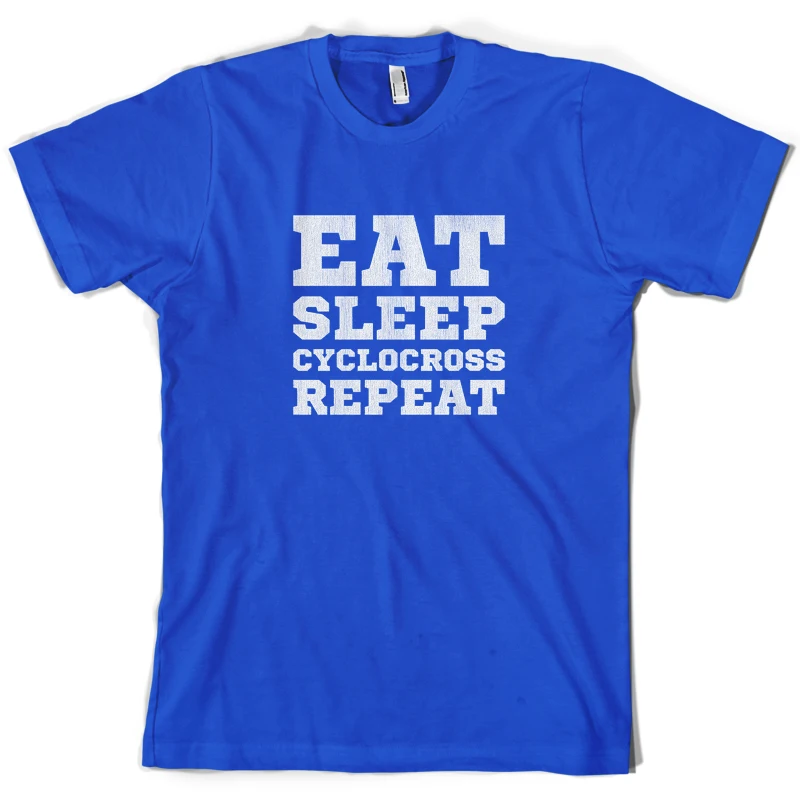 Eat Sleep Cyclocross Repeat Мужская футболка Cyclo cross CyclER 10 цветов уникальная хлопковая с