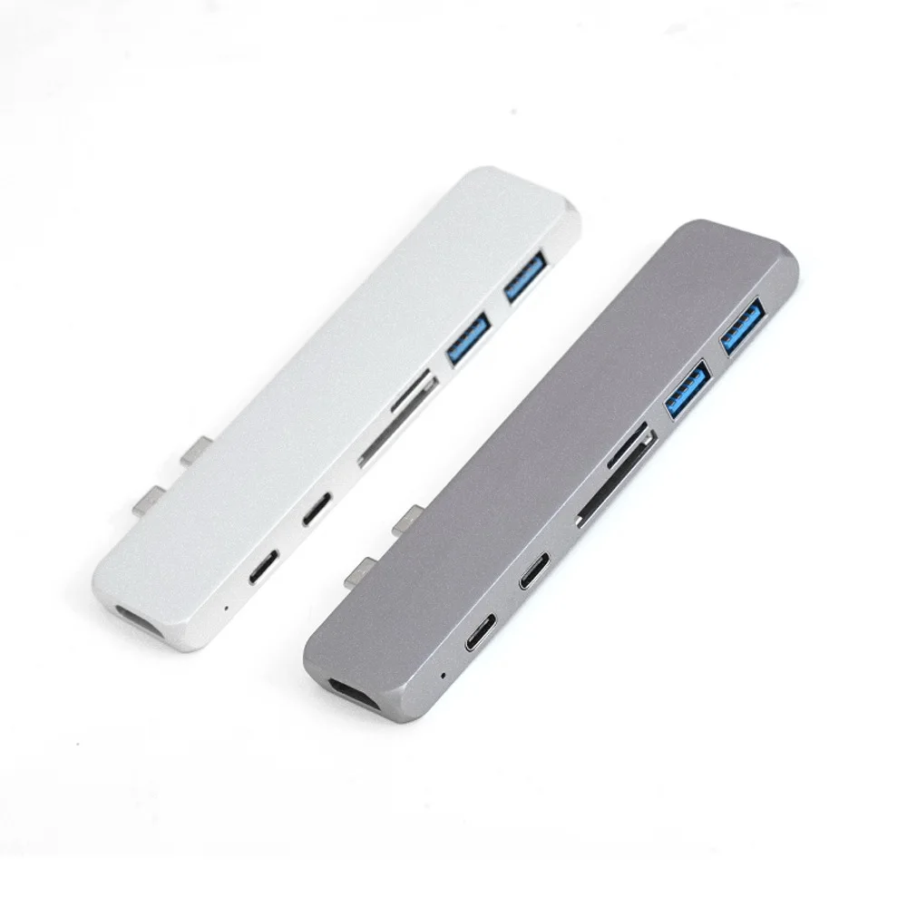 Док станция для ноутбука 7 в 1 с двумя портами USB C и HDMI 4k|Док-станции ноутбуков| |