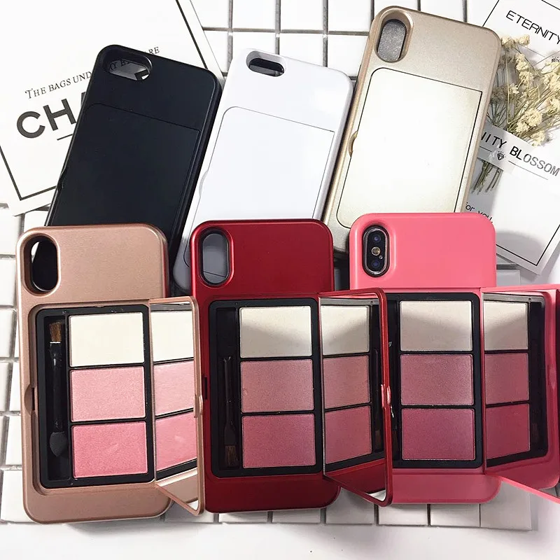Eye Shadow MakeUp Mirror Phone Case For iphone X 7 Plus 8 Plus 6 6S Plus (3)