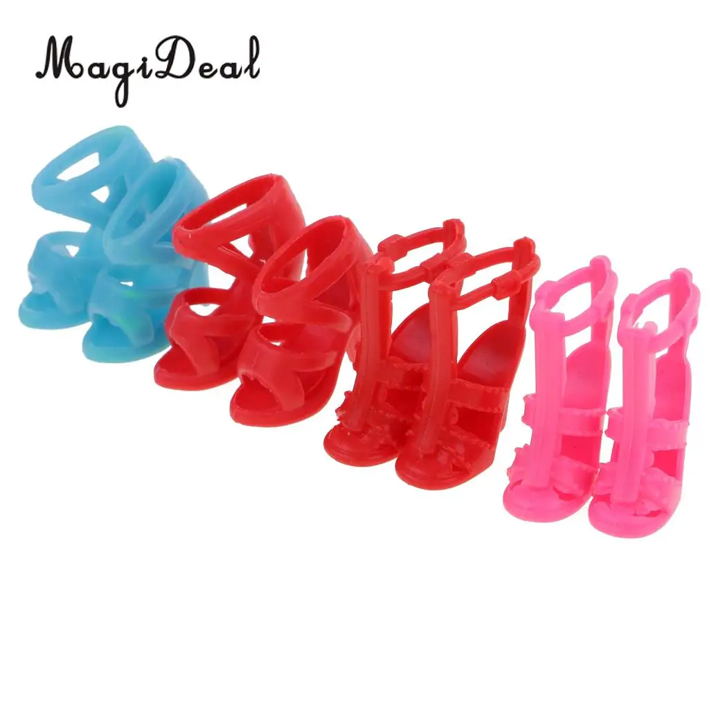 MagiDeal Colorful 20 Pairs 2cm PVC Doll Boots Shoes High Heel Sandals for Dolls Dollhouse Decoration Children Girls Cute Toy
